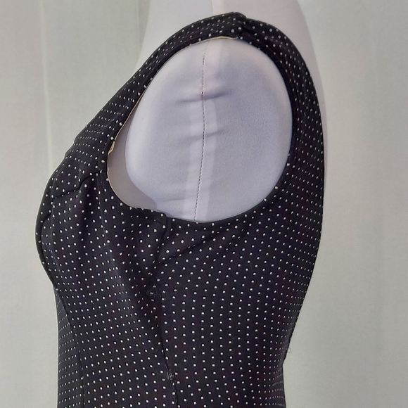 Vtg 40s‎ 50s Bradley Black White Polka Dot  Boy Leg Low Back One Piece Swimsuit - Picture 7 of 16